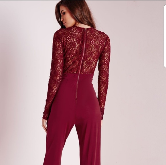 maroon long sleeve jumpsuit